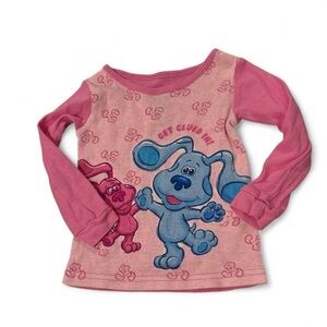 Blue’s Clues Pajama Top 18M Pink Long Sleeve Blue Nickelodeon Toddler Tee